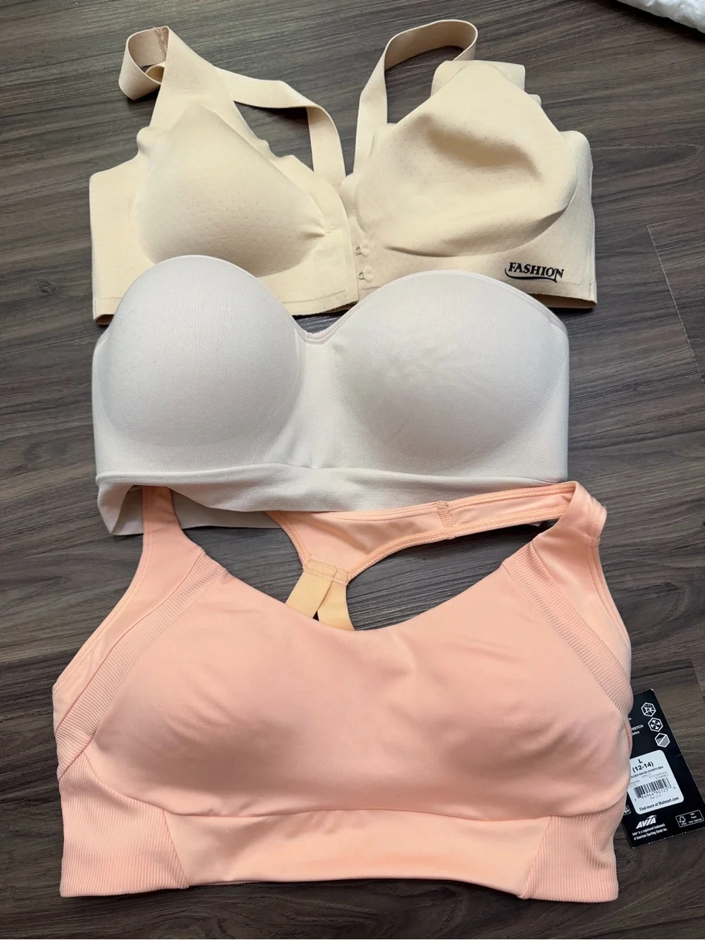 3-Pack Seamless Bras in Peach, Ivory & Cream sz L bundle lots of - Picture 1 of 9